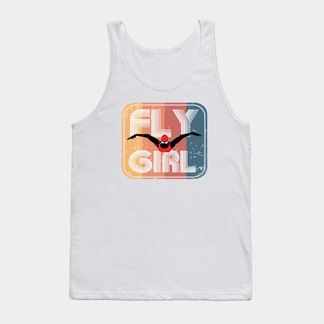 Retro Fly Girl Womens Swimming 1 Tank Top by atomguy